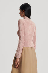 Tops | Women Scanlan Theodore VELVET SHOULDER PAD SWEATER Nude