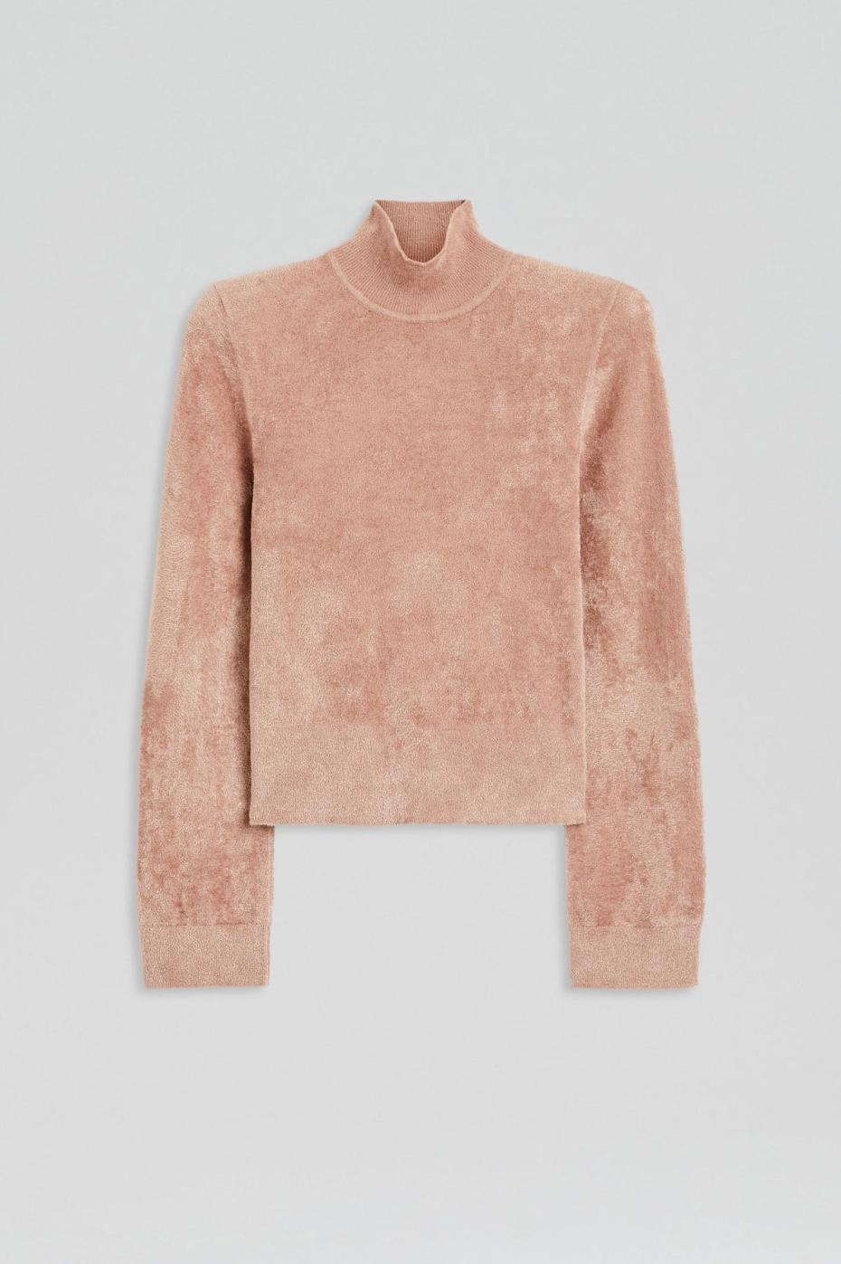 Tops | Women Scanlan Theodore VELVET SHOULDER PAD SWEATER Nude
