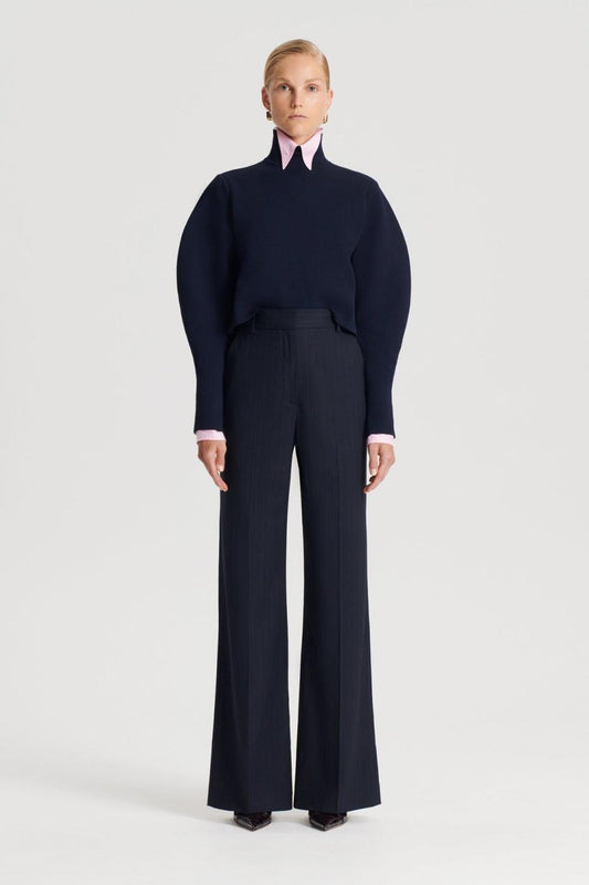 Trousers | Women Scanlan Theodore CHALK STRIPE TAILORED TROUSER Navy