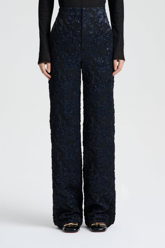 Trousers | Women Scanlan Theodore FRENCH JACQUARD TROUSER Black