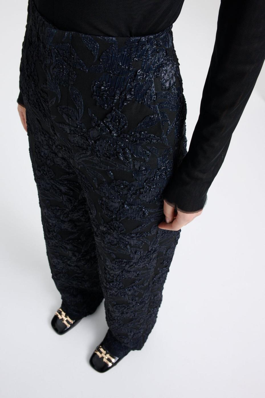 Trousers | Women Scanlan Theodore FRENCH JACQUARD TROUSER Black
