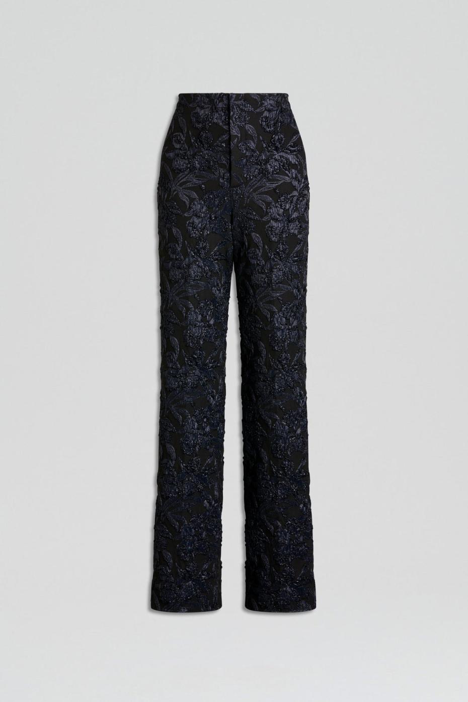 Trousers | Women Scanlan Theodore FRENCH JACQUARD TROUSER Black