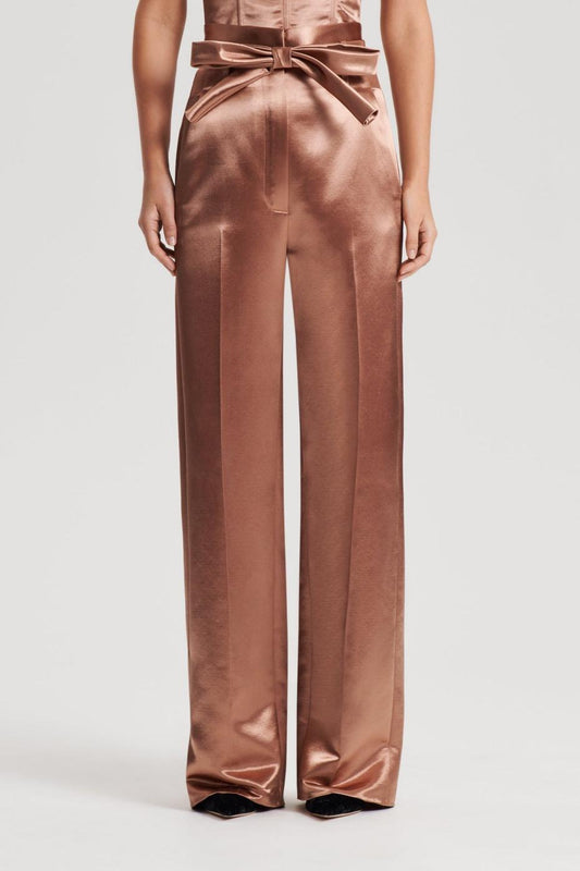 Trousers | Women Scanlan Theodore FRENCH SATIN TROUSER Cinnamon