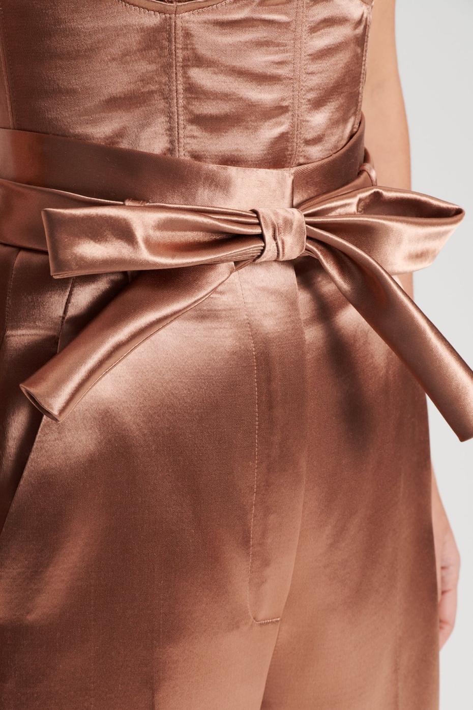 Trousers | Women Scanlan Theodore FRENCH SATIN TROUSER Cinnamon