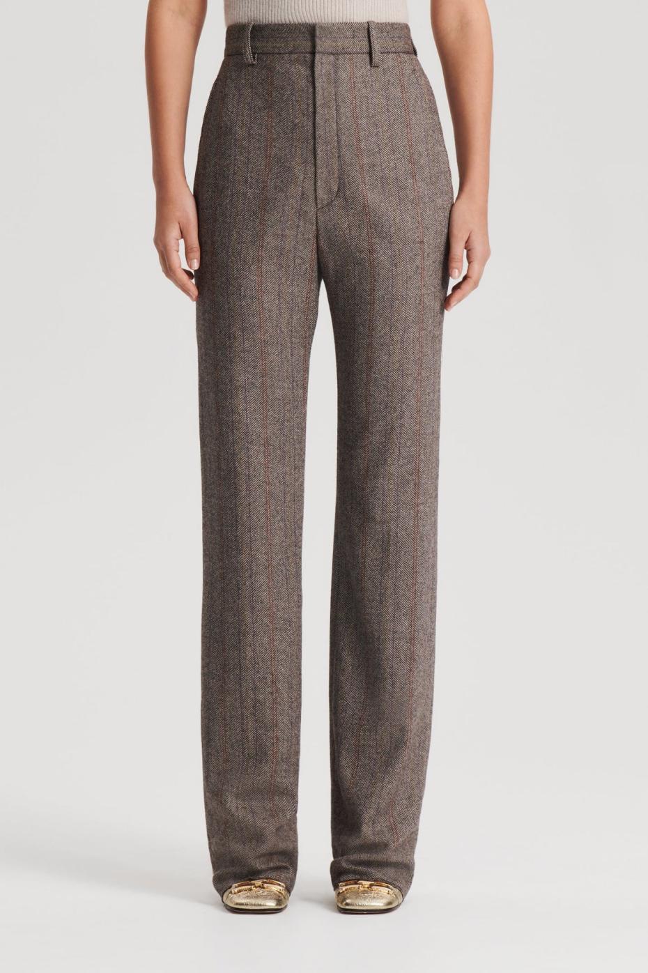 Trousers | Women Scanlan Theodore HERRINGBONE WEAVE TROUSER Moro