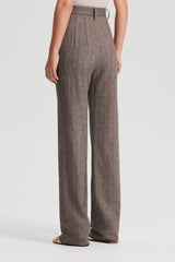 Trousers | Women Scanlan Theodore HERRINGBONE WEAVE TROUSER Moro