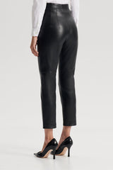 Trousers | Women Scanlan Theodore LEATHER SLIM CROP TROUSER Black