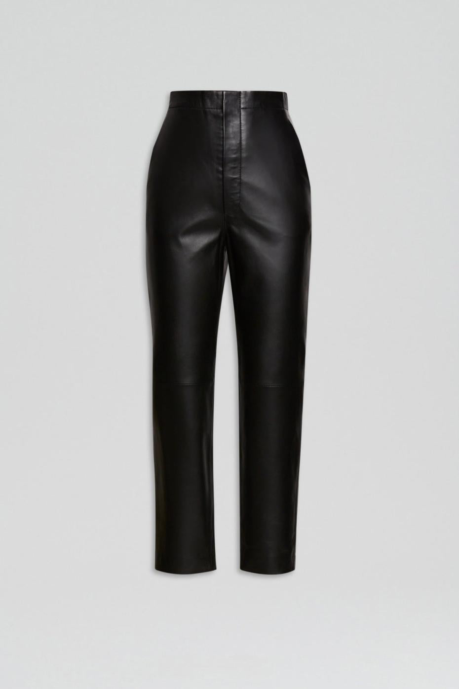 Trousers | Women Scanlan Theodore LEATHER SLIM CROP TROUSER Black