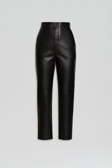 Trousers | Women Scanlan Theodore LEATHER SLIM CROP TROUSER Black