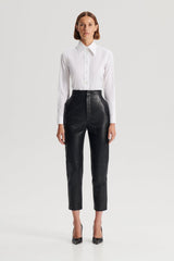 Trousers | Women Scanlan Theodore LEATHER SLIM CROP TROUSER Black