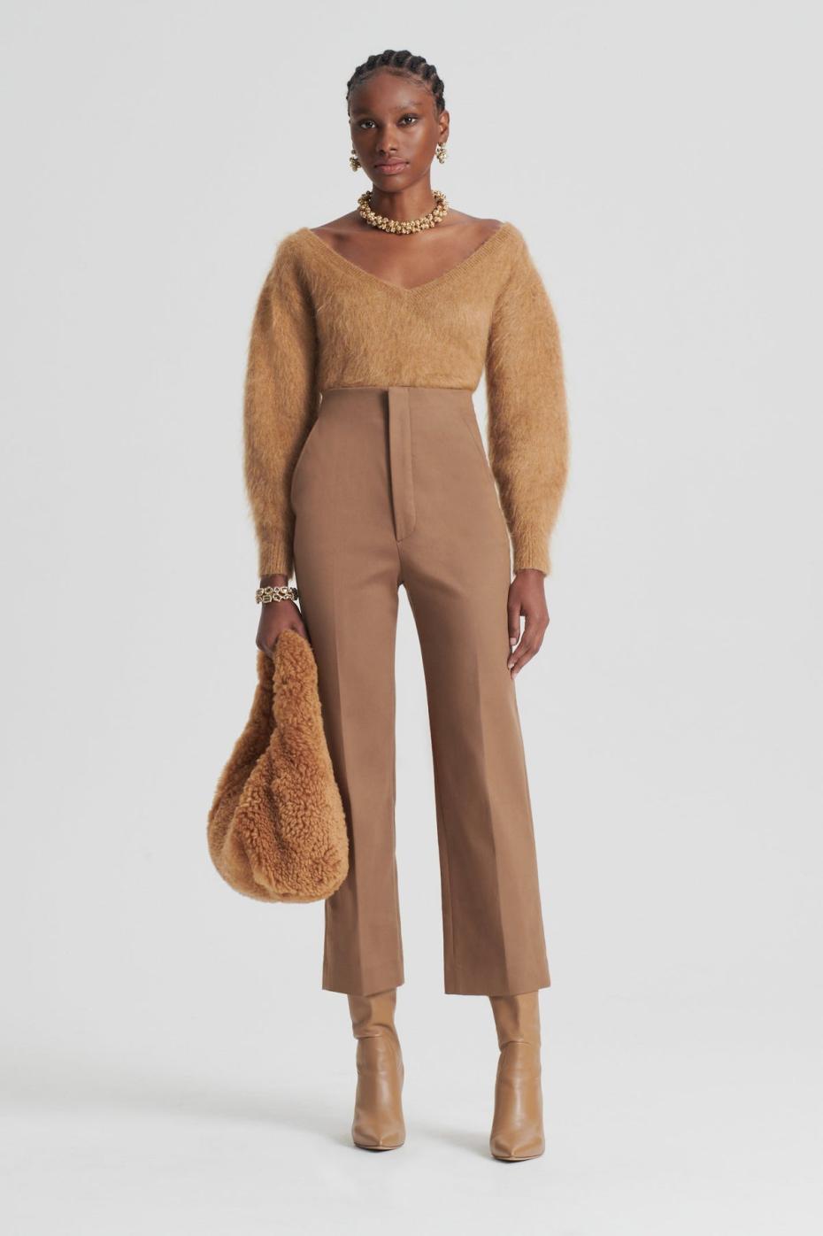Trousers | Women Scanlan Theodore MERCERISED COTTON TROUSER Camel