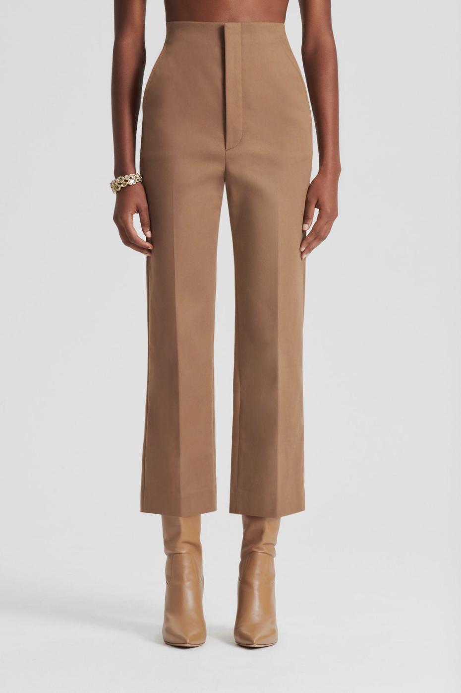 Trousers | Women Scanlan Theodore MERCERISED COTTON TROUSER Camel