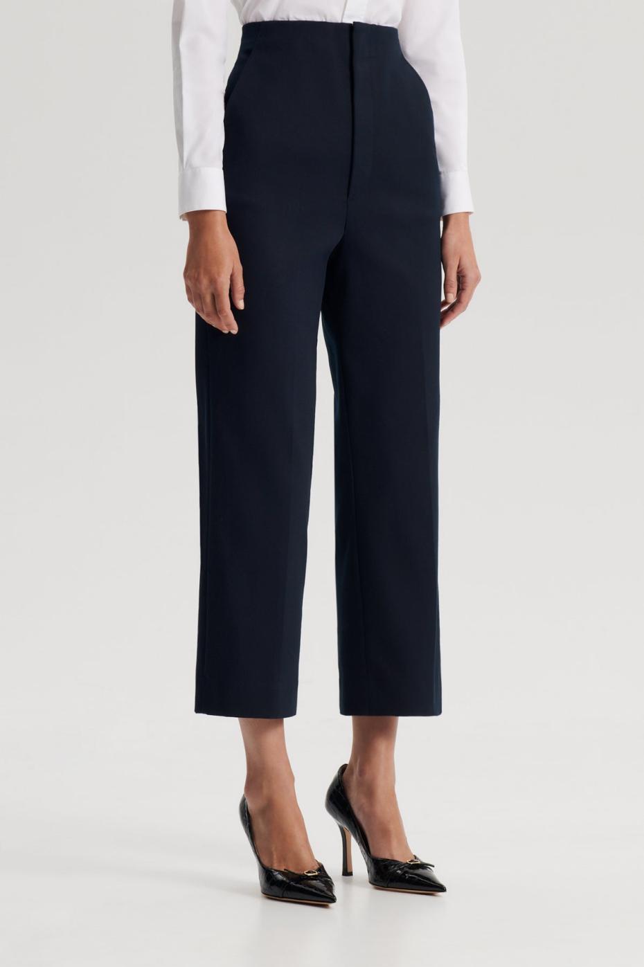 Trousers | Women Scanlan Theodore MERCERISED COTTON TROUSER Navy