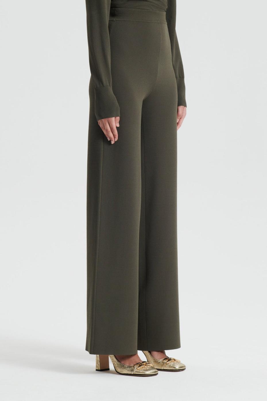 Trousers | Women Scanlan Theodore MICRO CREPE KNIT TROUSER Safari