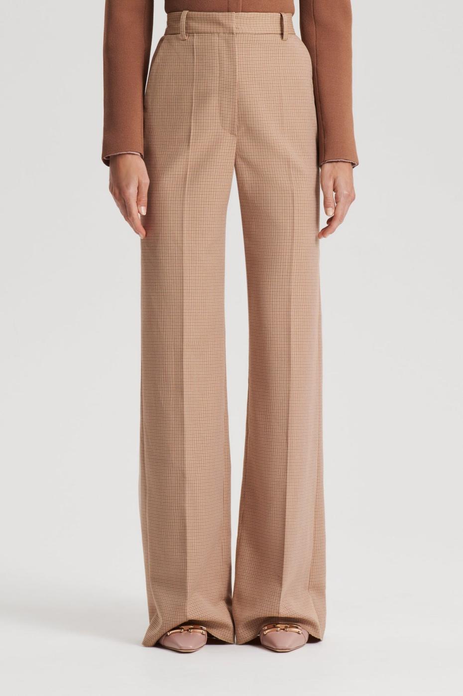 Trousers | Women Scanlan Theodore PLAID TAILORED TROUSER Caramel
