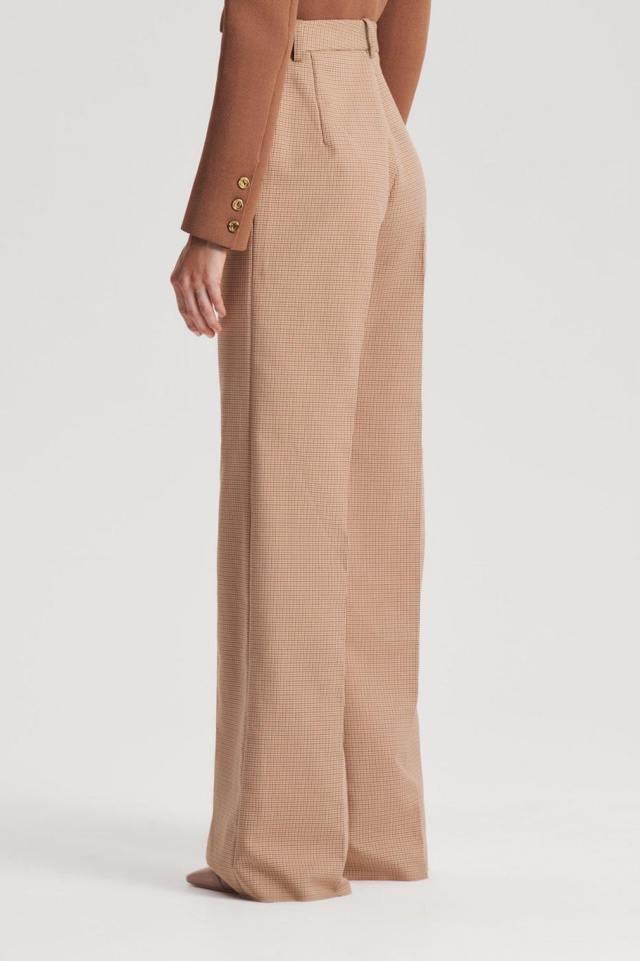 Trousers | Women Scanlan Theodore PLAID TAILORED TROUSER Caramel
