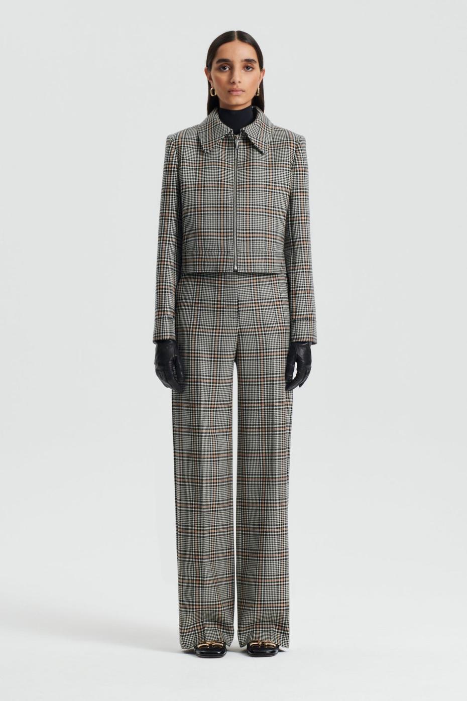 Trousers | Women Scanlan Theodore PLAID TROUSER Black.white