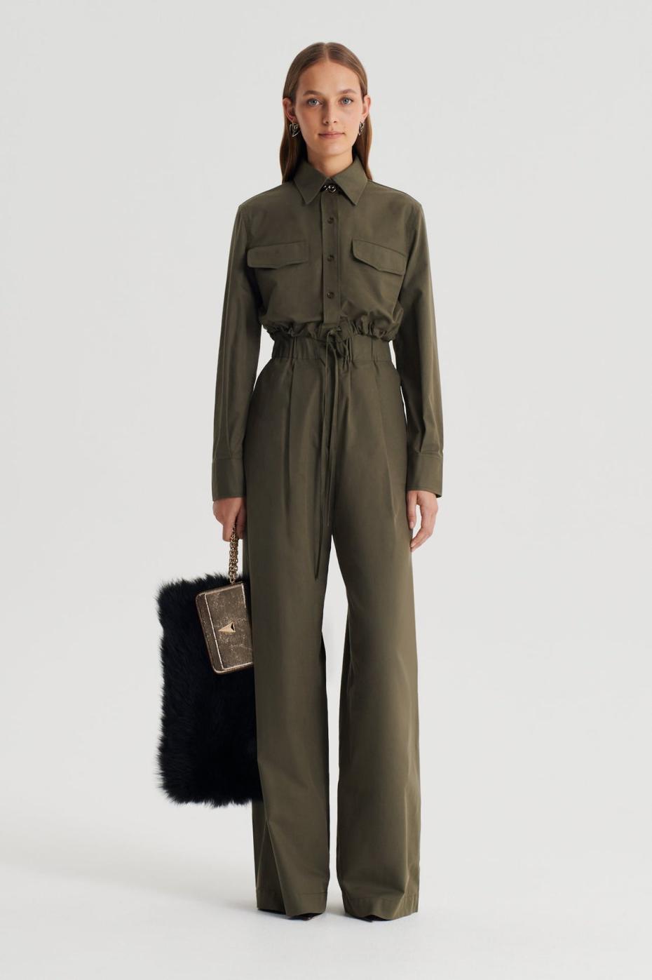 Trousers | Women Scanlan Theodore PLEAT CARGO TROUSER Jungle