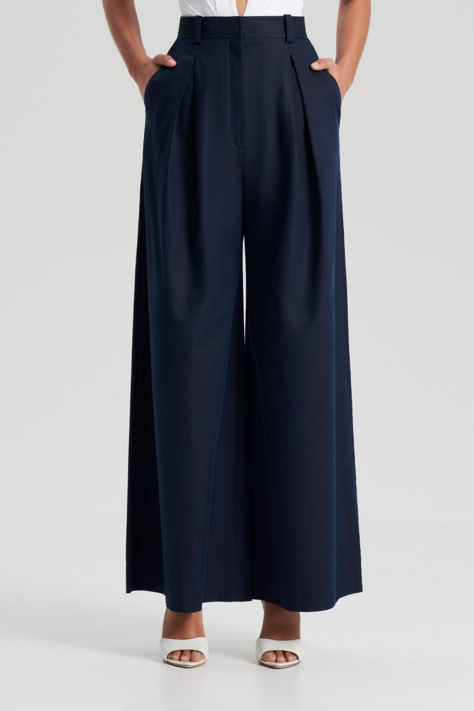 Trousers | Women Scanlan Theodore PLEAT DRAPE LEG TROUSER Navy
