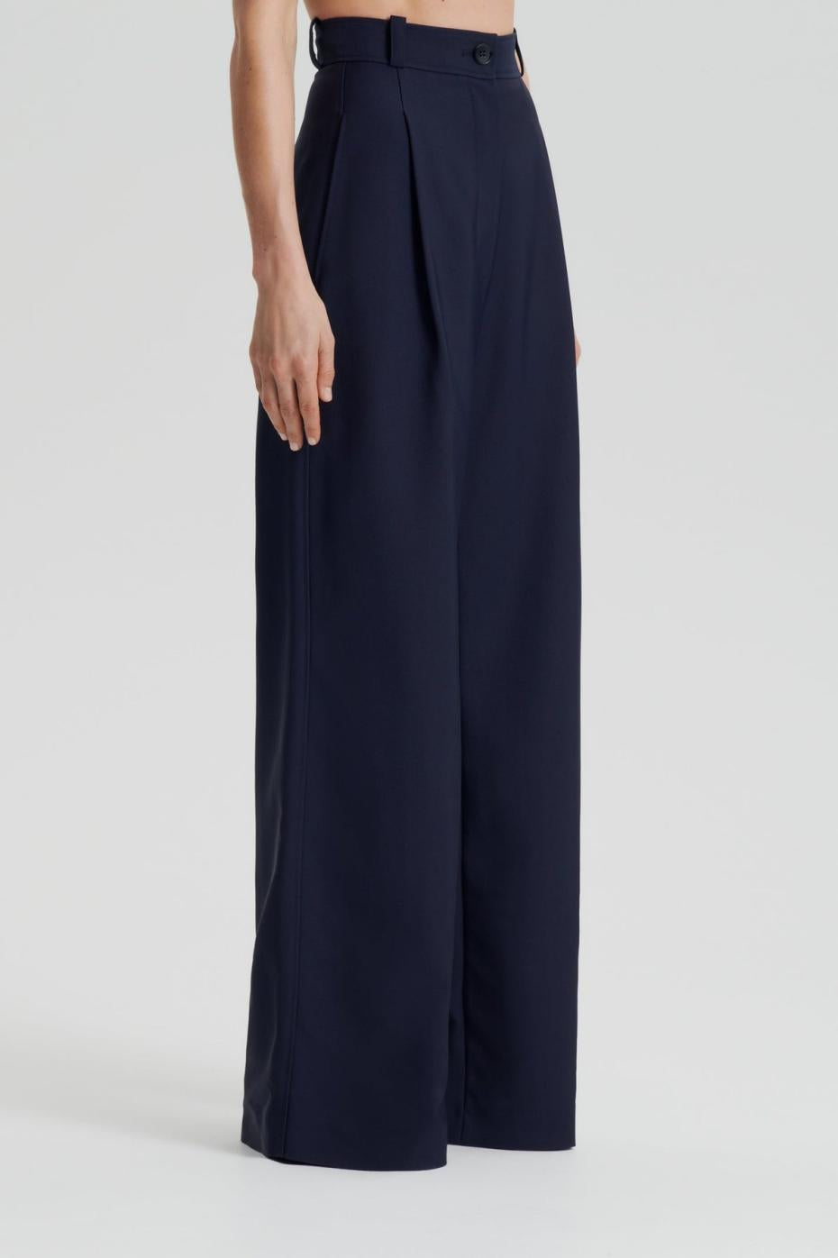Trousers | Women Scanlan Theodore PLEAT DRAPE LEG TROUSER Navy