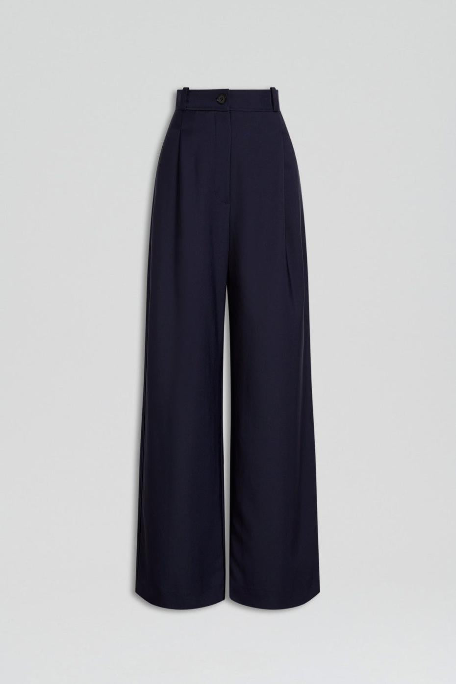 Trousers | Women Scanlan Theodore PLEAT DRAPE LEG TROUSER Navy