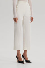Trousers | Women Scanlan Theodore SATEEN CROPPED WIDE LEG TROUSER Bianco