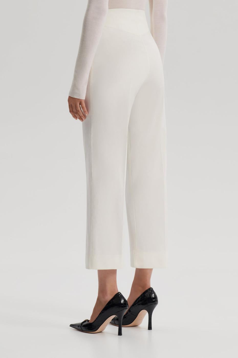 Trousers | Women Scanlan Theodore SATEEN CROPPED WIDE LEG TROUSER Bianco