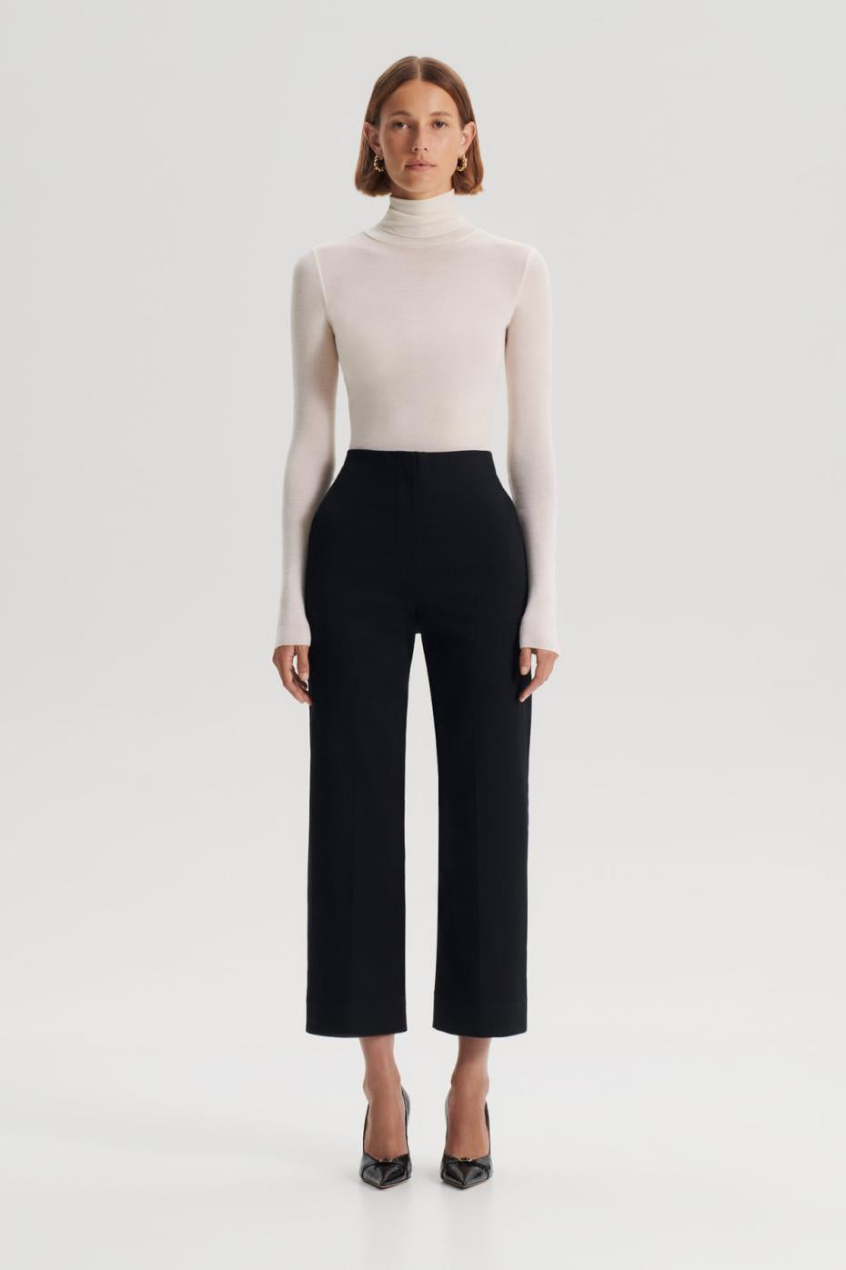 Trousers | Women Scanlan Theodore SATEEN CROPPED WIDE LEG TROUSER Black