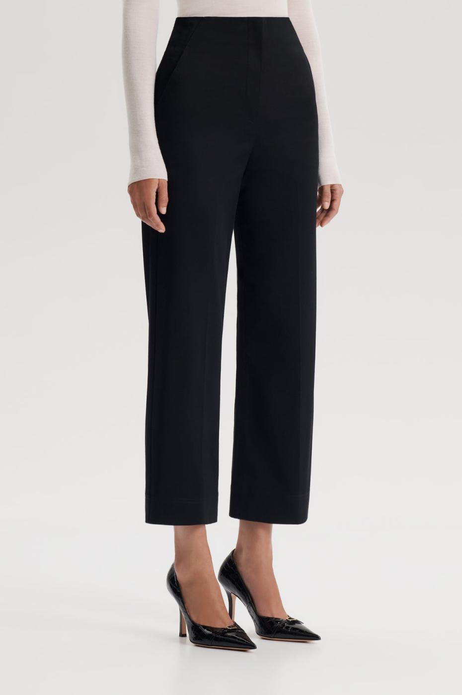 Trousers | Women Scanlan Theodore SATEEN CROPPED WIDE LEG TROUSER Black