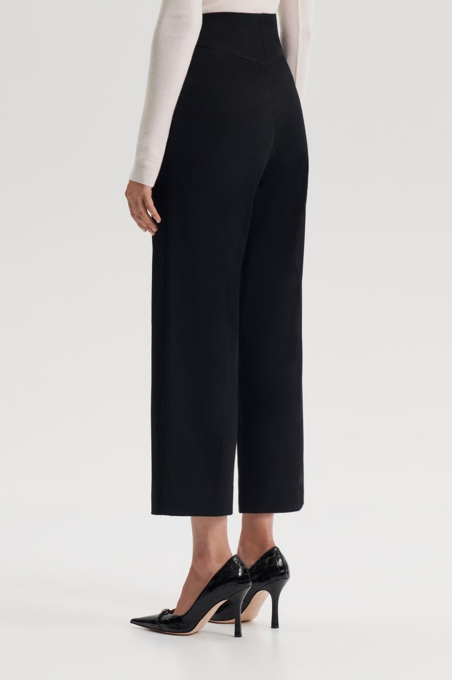 Trousers | Women Scanlan Theodore SATEEN CROPPED WIDE LEG TROUSER Black