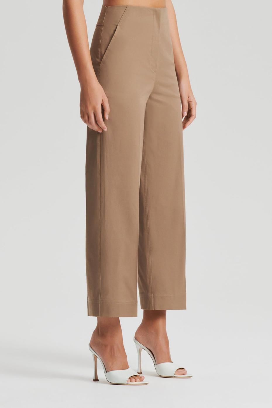 Trousers | Women Scanlan Theodore SATEEN CROPPED WIDE LEG TROUSER Dark.camel