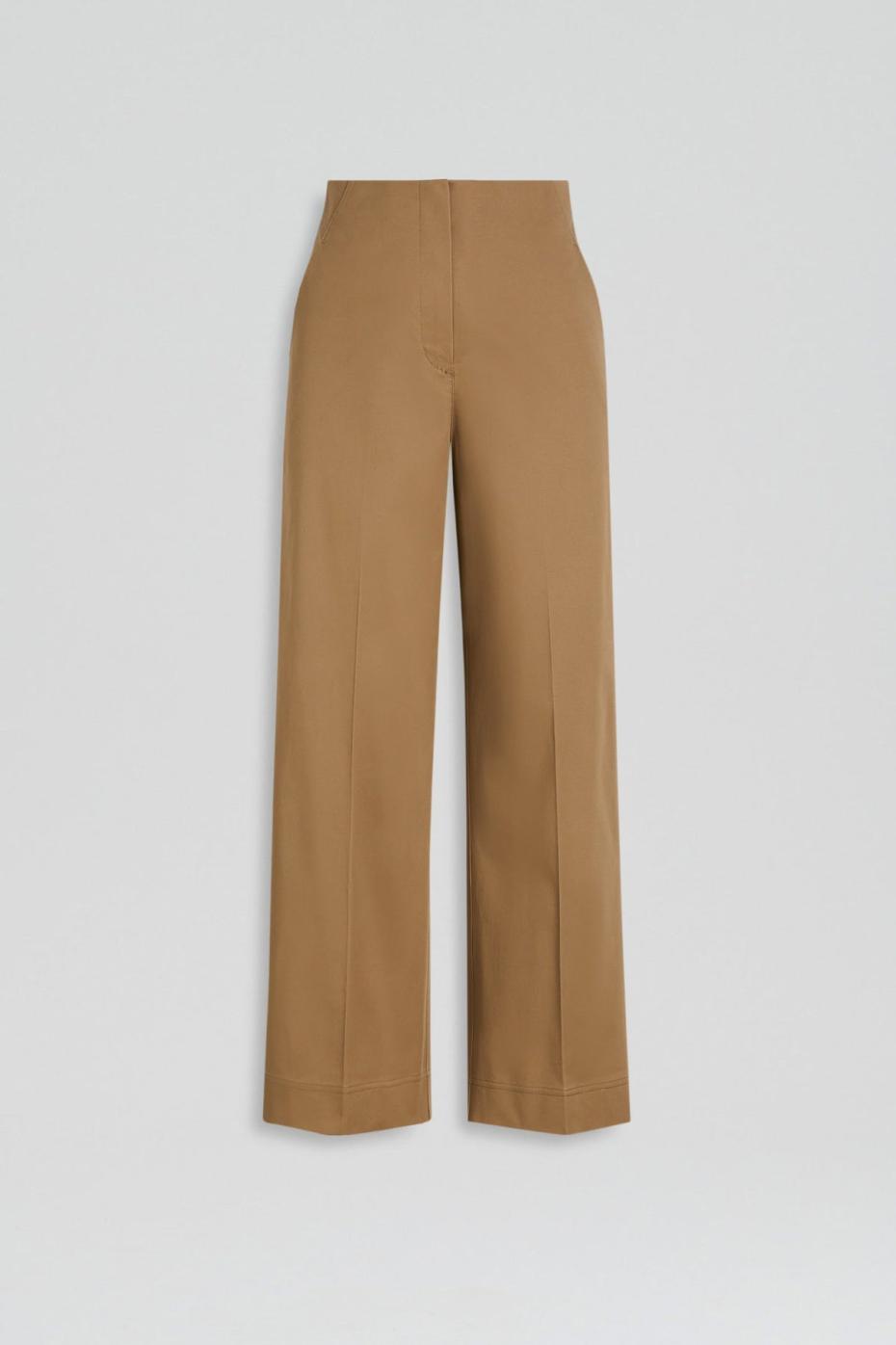 Trousers | Women Scanlan Theodore SATEEN CROPPED WIDE LEG TROUSER Dark.camel