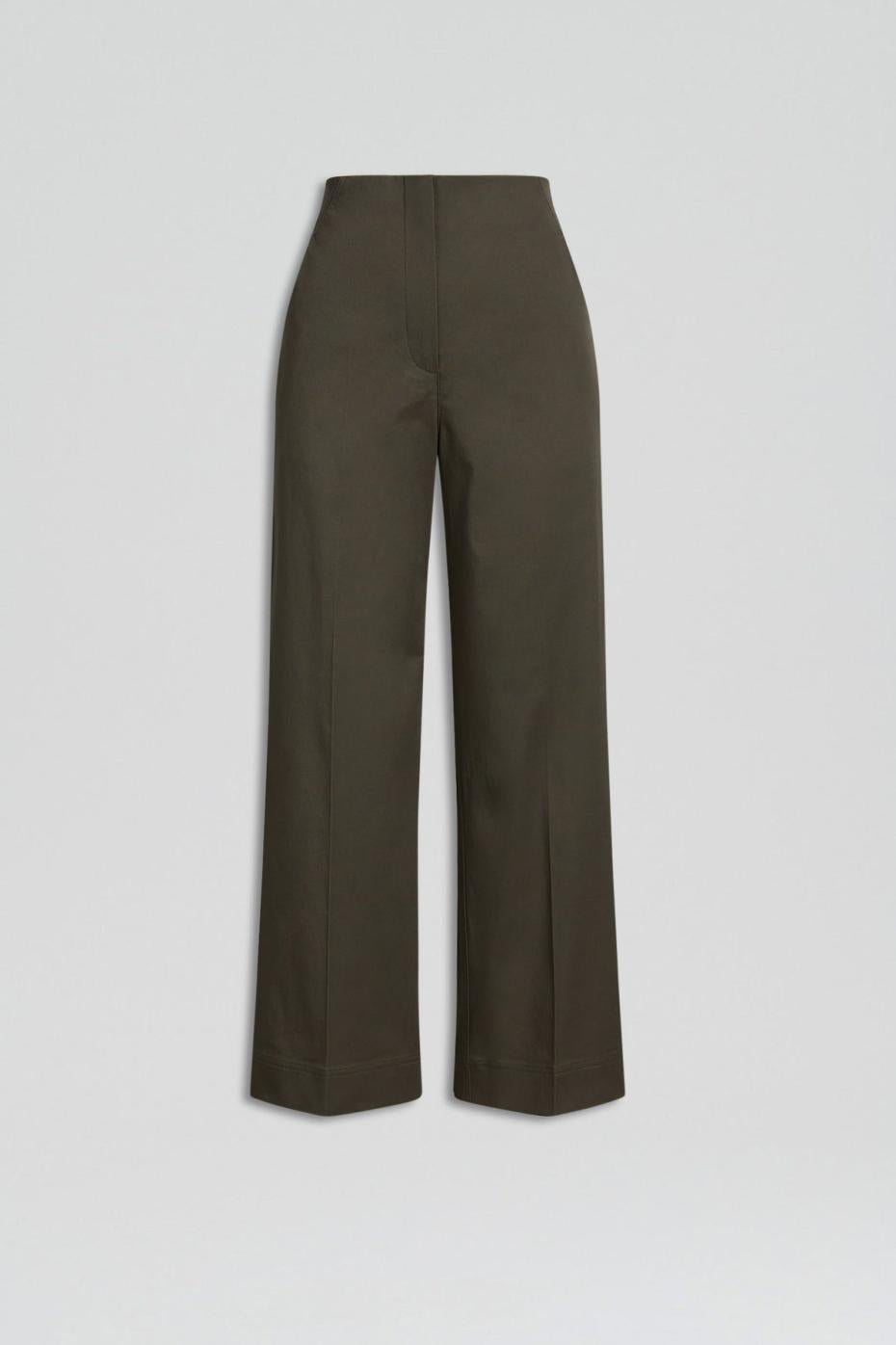 Trousers | Women Scanlan Theodore SATEEN CROPPED WIDE LEG TROUSER Khaki