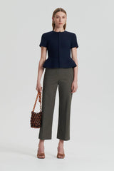 Trousers | Women Scanlan Theodore SATEEN CROPPED WIDE LEG TROUSER Khaki