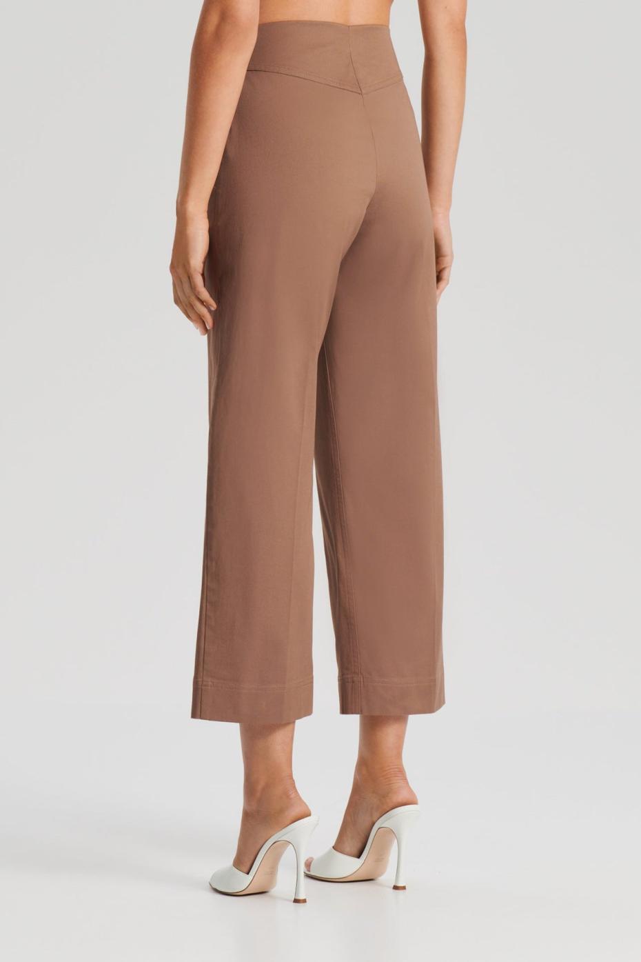 Trousers | Women Scanlan Theodore SATEEN CROPPED WIDE LEG TROUSER Mocha