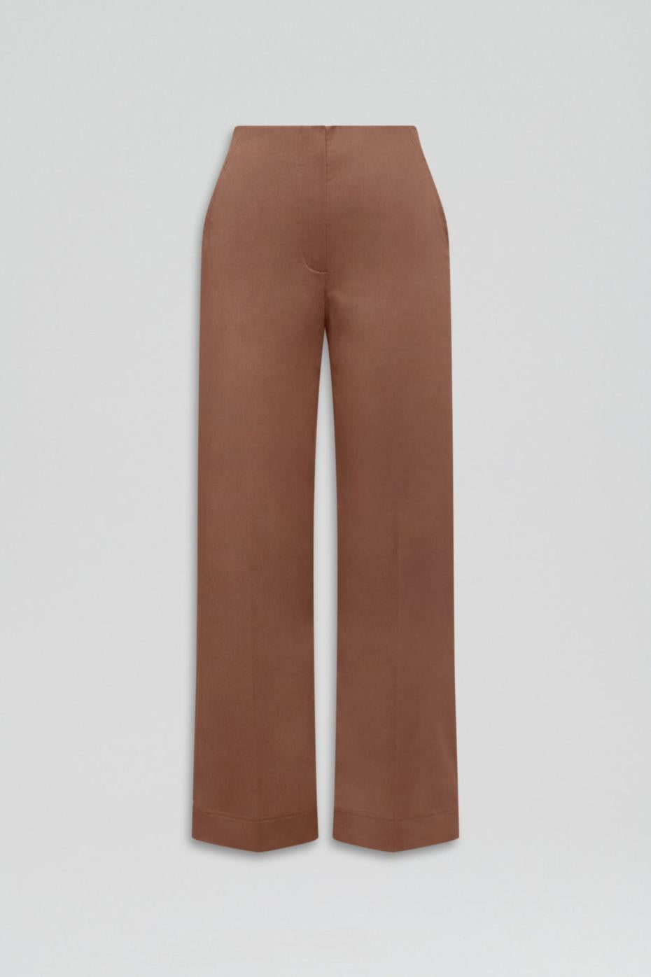 Trousers | Women Scanlan Theodore SATEEN CROPPED WIDE LEG TROUSER Mocha