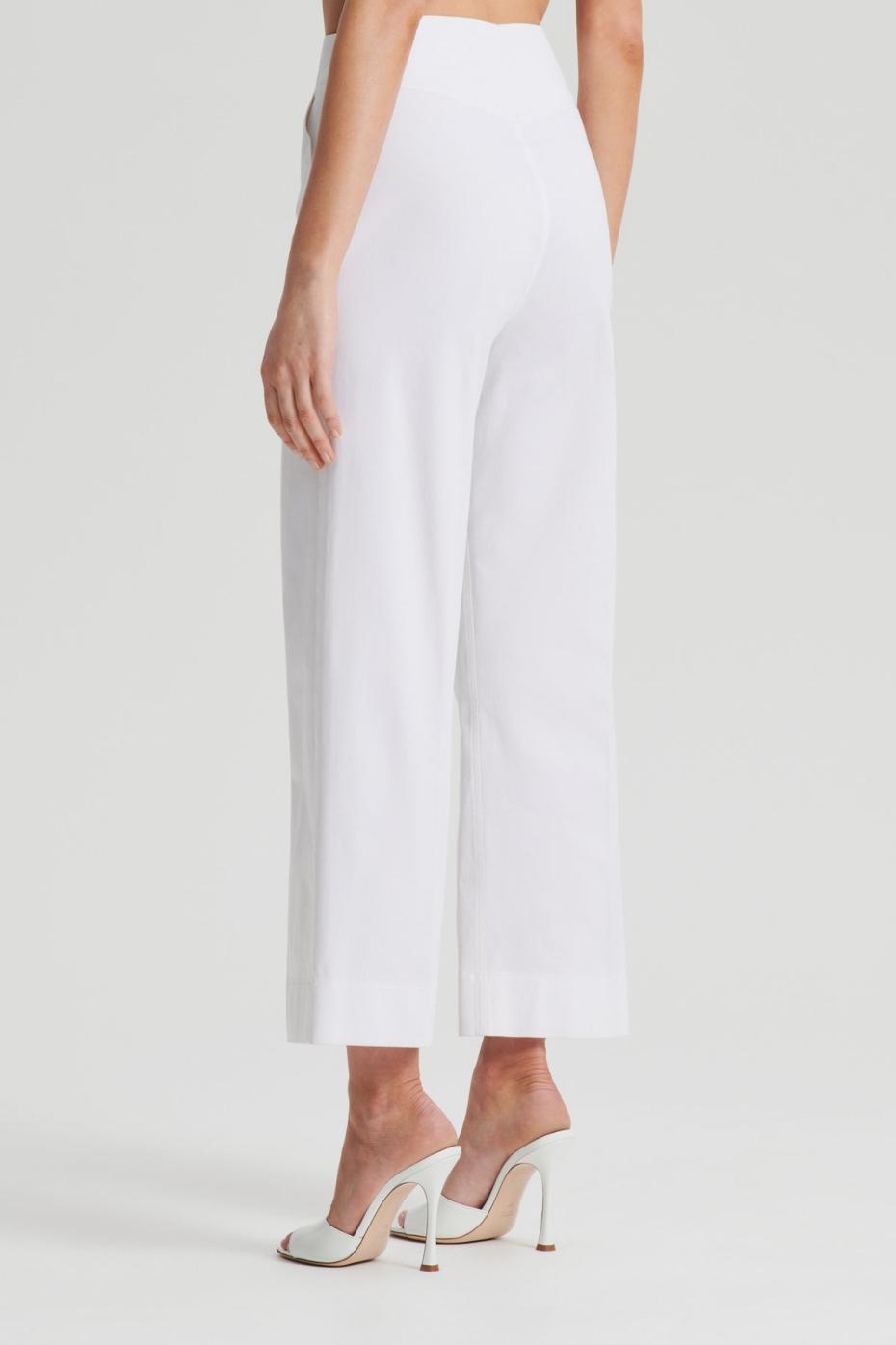 Trousers | Women Scanlan Theodore SATEEN CROPPED WIDE LEG TROUSER White