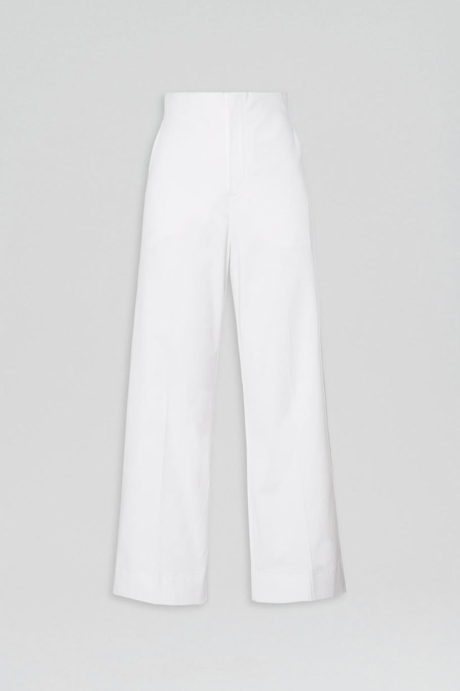 Trousers | Women Scanlan Theodore SATEEN CROPPED WIDE LEG TROUSER White