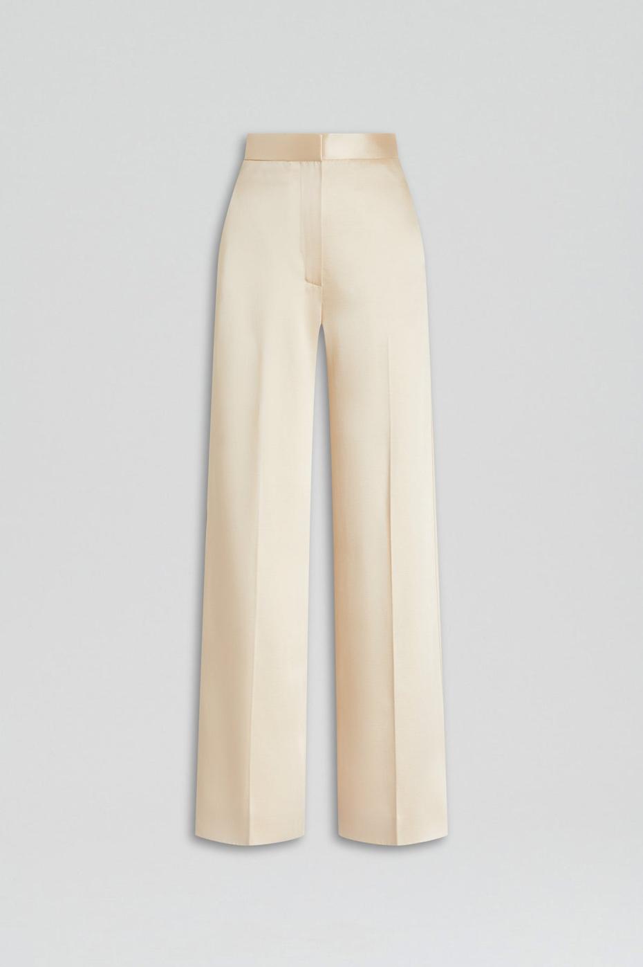 Trousers | Women Scanlan Theodore SATIN DRAPE LEG TROUSER Gold
