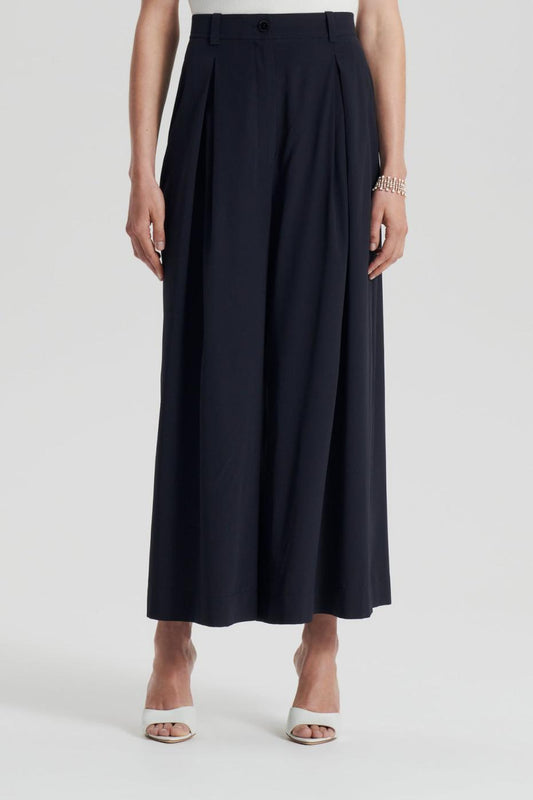Trousers | Women Scanlan Theodore SILK CROP TROUSER Navy