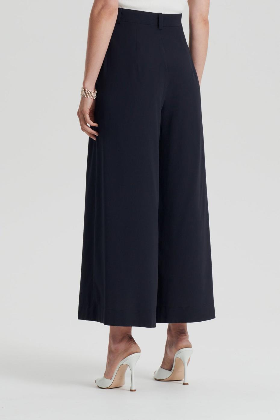 Trousers | Women Scanlan Theodore SILK CROP TROUSER Navy