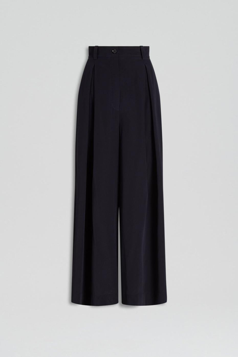 Trousers | Women Scanlan Theodore SILK CROP TROUSER Navy