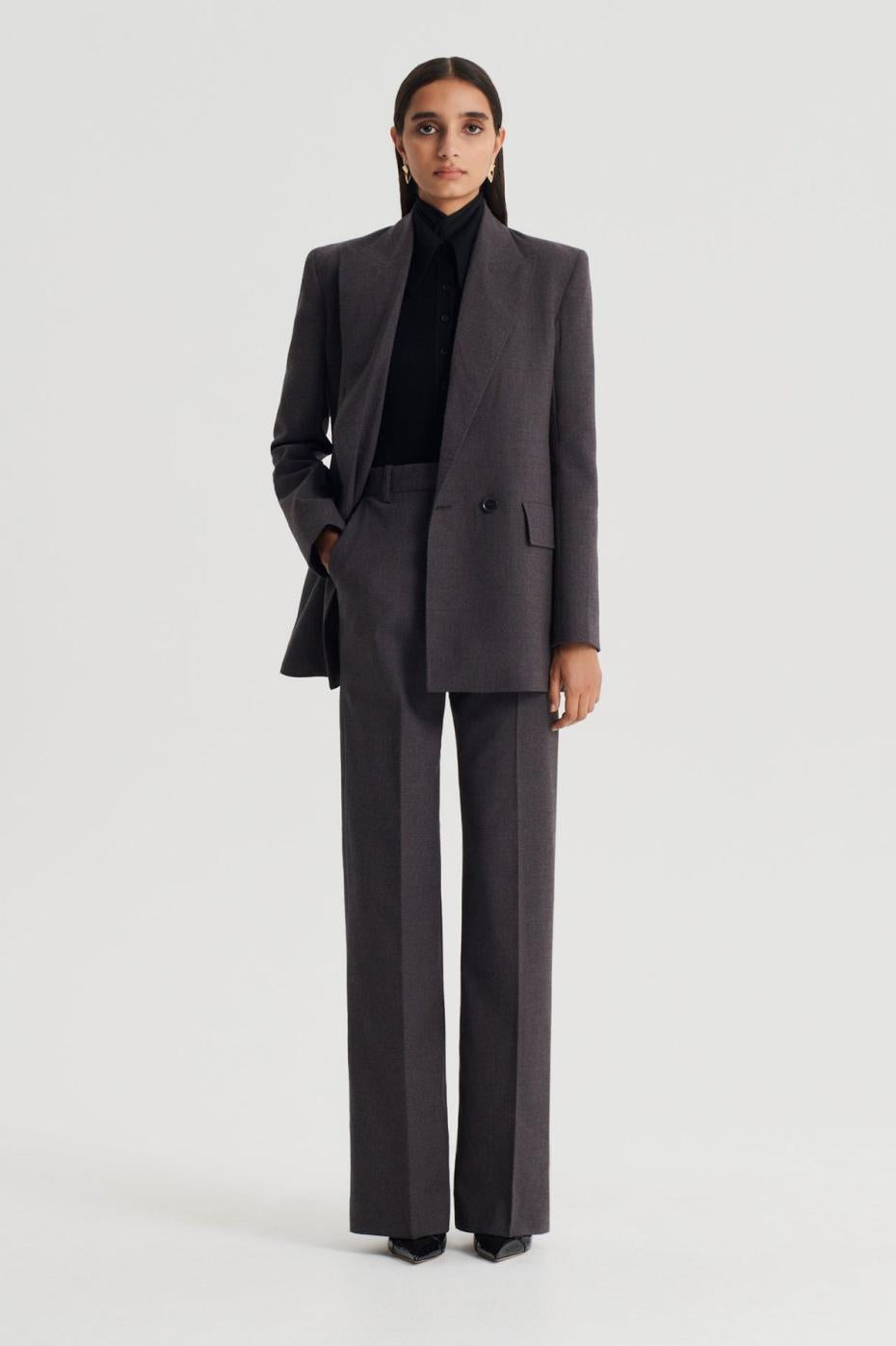 Trousers | Women Scanlan Theodore STRIPE MID RISE TROUSER Grey