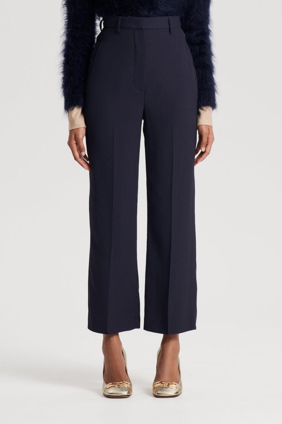 Trousers | Women Scanlan Theodore TAILORED CROP TROUSER Navy