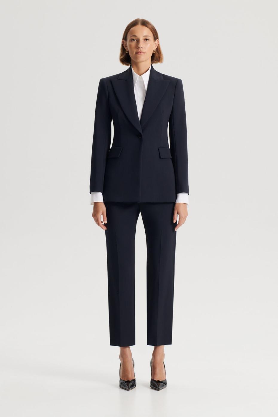 Trousers | Women Scanlan Theodore TAILORED SLIM CROP TROUSER Navy