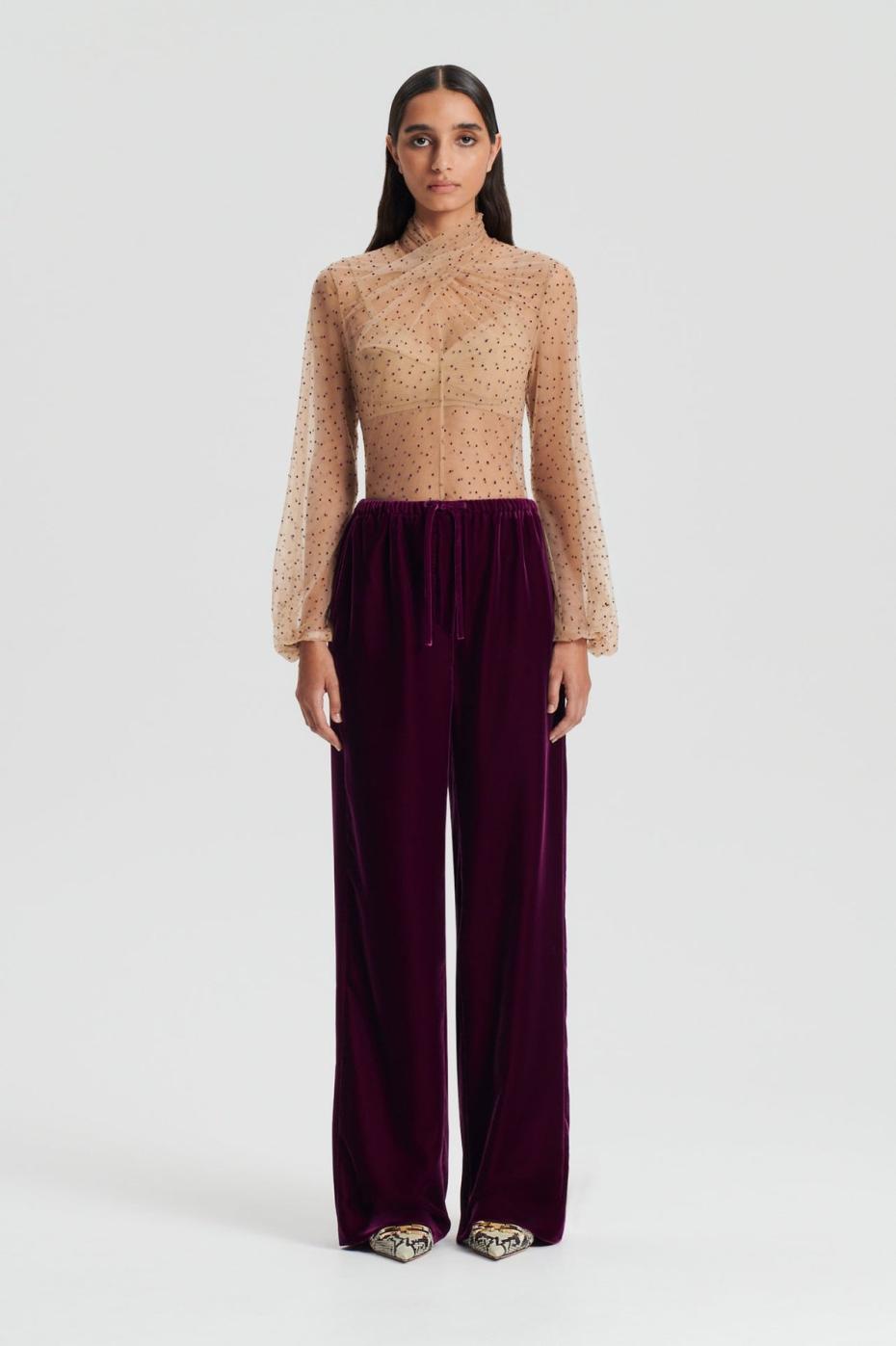 Trousers | Women Scanlan Theodore VELVET TROUSER Mulberry