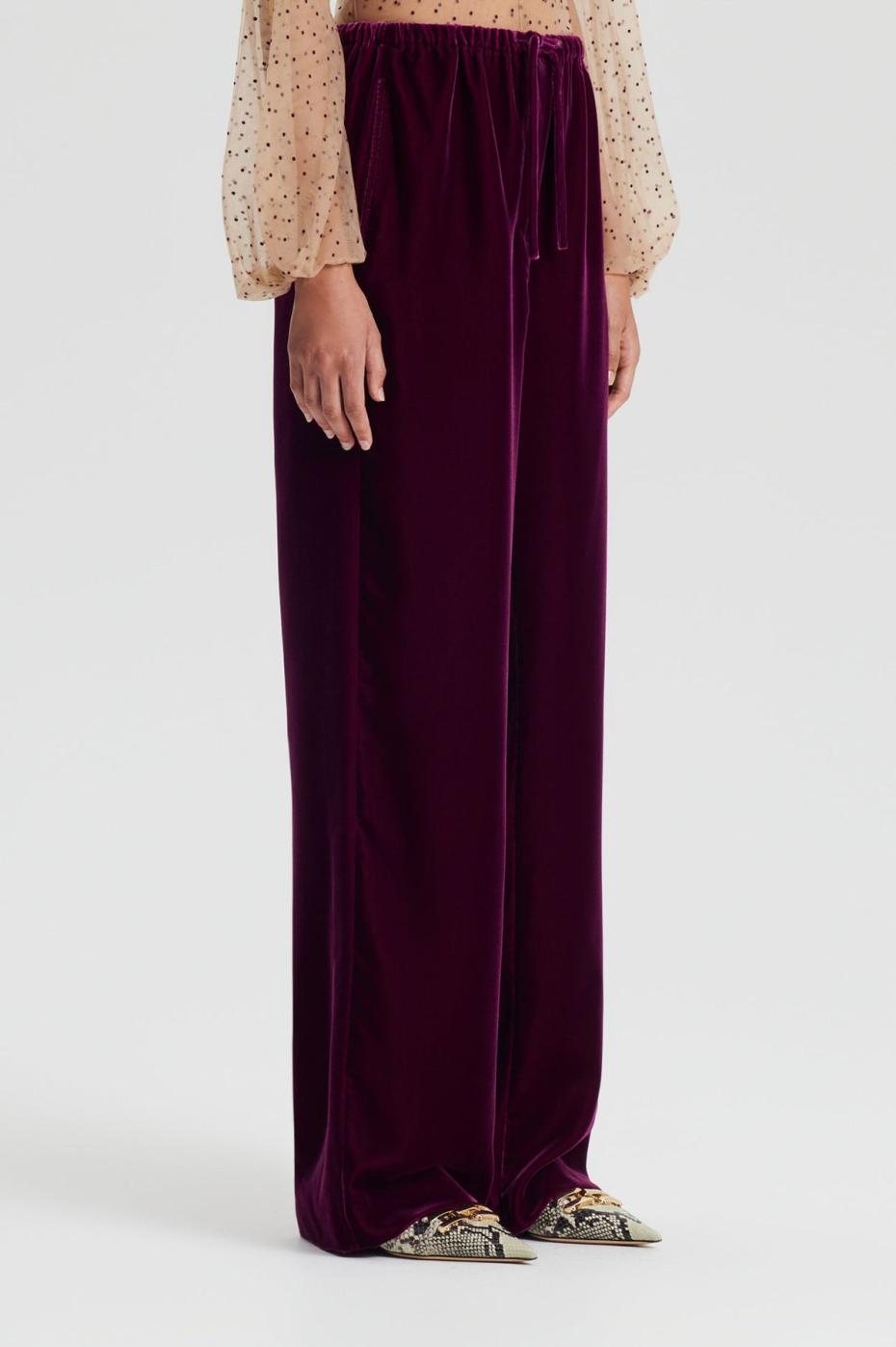 Trousers | Women Scanlan Theodore VELVET TROUSER Mulberry