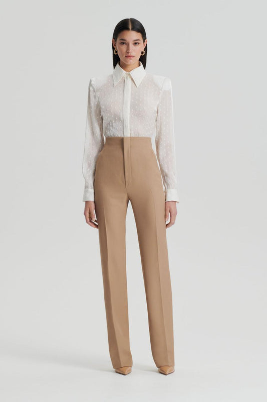 Trousers | Women Scanlan Theodore WOOL BARATHEA SLIM TROUSER Camel